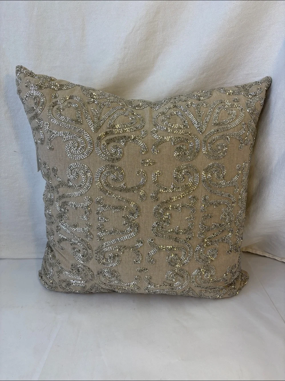 Callisto Home Beaded Decorative Pillow